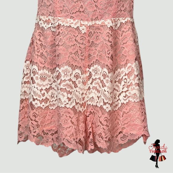 135 Foxiedox NEW Backless Bella Lace Playsuit Large Romper Pink Floral Auction - Picture 4 of 10